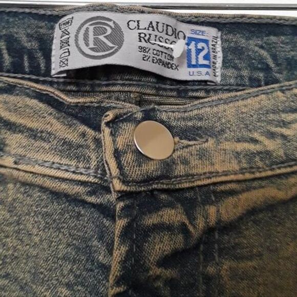 Claudio Russo Leather & Denim Jeans for Women (Siz - Picture 3 of 4